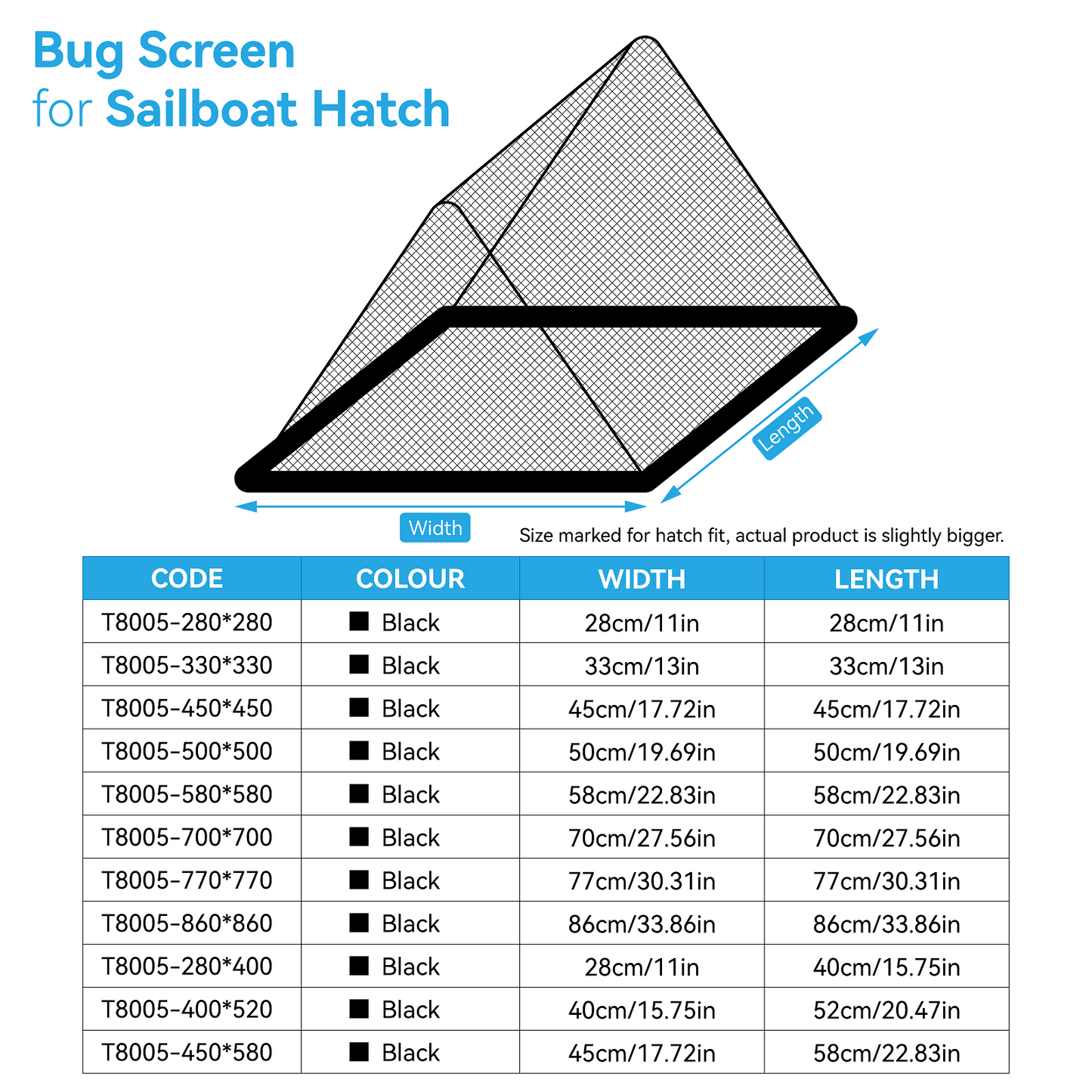 Marine Hatch Fly and Mosquito Screen
