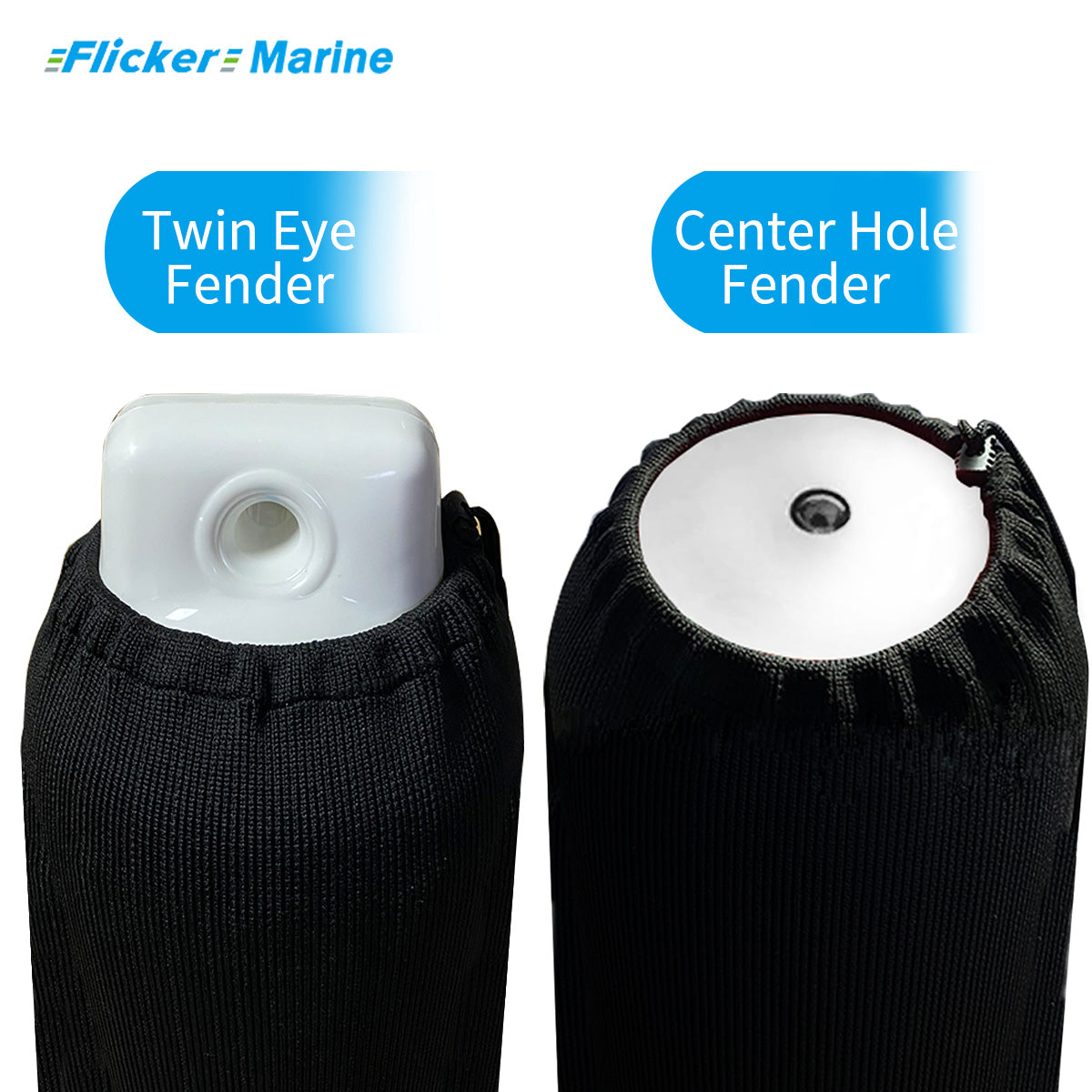 Acrylic Boat Fender Cover, Marine Fender Protector Sleeve, 3 Sizes, 2/4 Pack