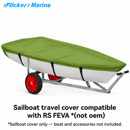 Flicker Marine Polyester Sailboat Travel Cover, Waterproof Anti-UV Outdoor Protective Cover Compatible With RS FEVA
