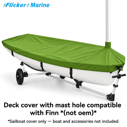 Flicker Marine Polyester Sailboat Travel Cover, Waterproof Anti-UV Outdoor Sail Protector Compatible With Finn