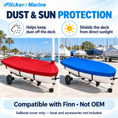 Flicker Marine Polyester Sailboat Travel Cover, Waterproof Anti-UV Outdoor Sail Protector Compatible With Finn