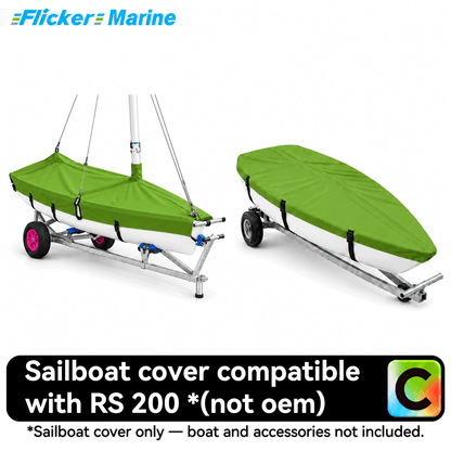 Flicker Marine Sailboat Deck Cover with Mast Hole, Polyester Waterproof Anti-UV, Compatible With RS 200 Sailboat, Multi Color Optional