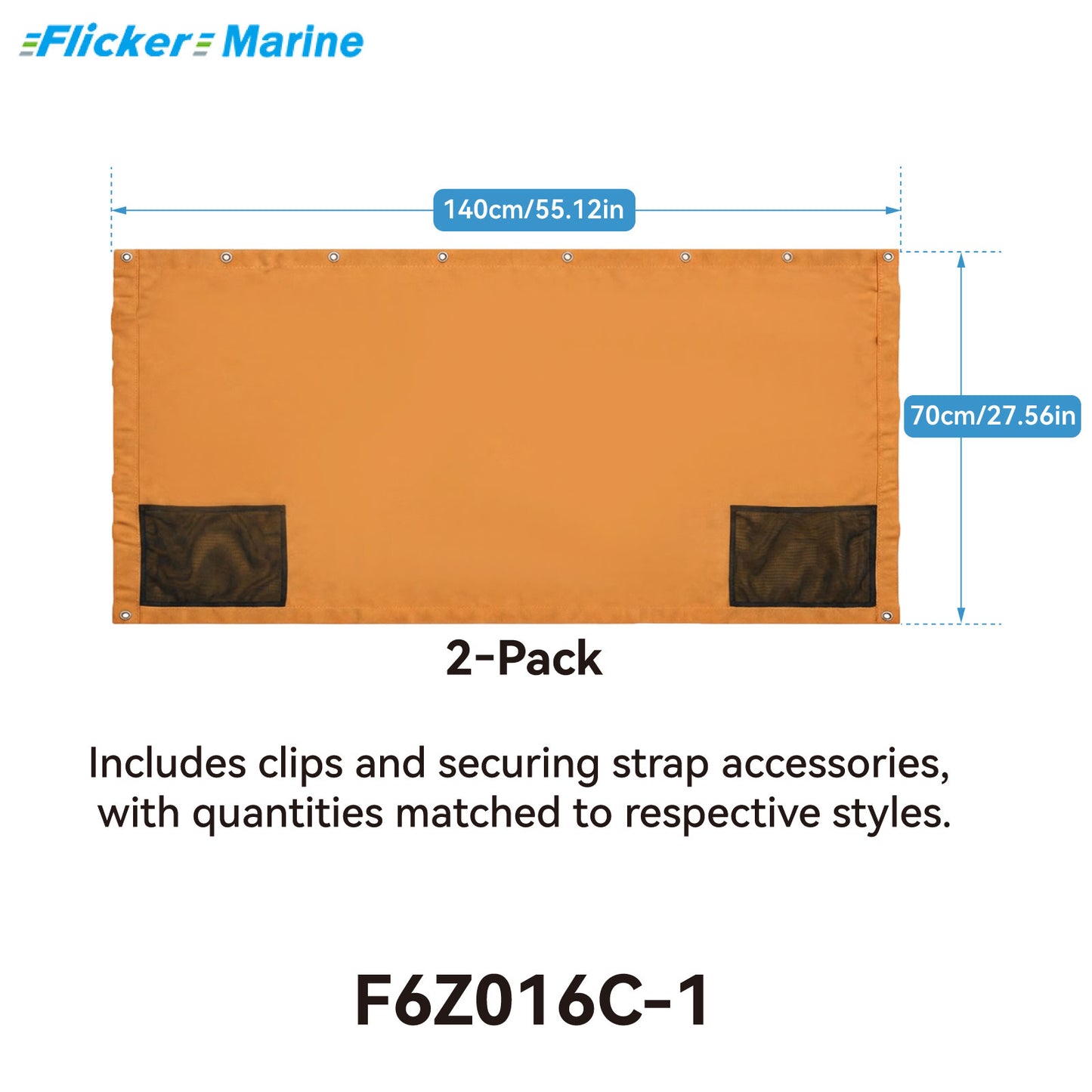 Bimini Side Shade Fabric Kit – 2 Side Fabric Panels for Boat Bimini Tops, Removable Side Shade Curtains