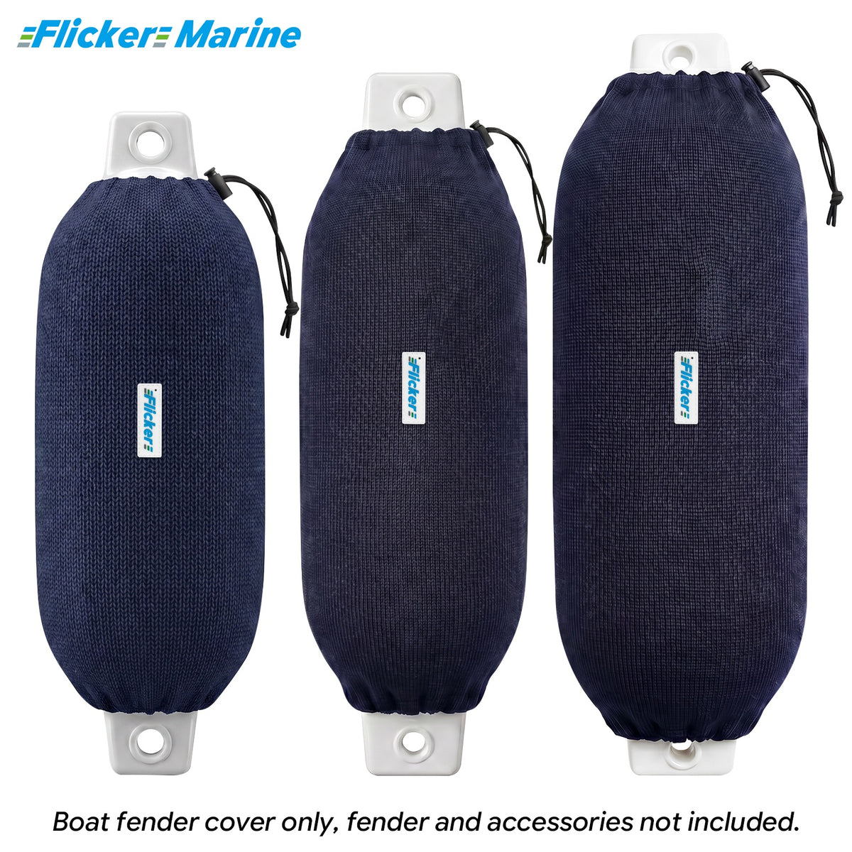 Acrylic Boat Fender Cover, Marine Fender Protector Sleeve, 3 Sizes, Royal Blue & Navy Blue, 2/4 Pack