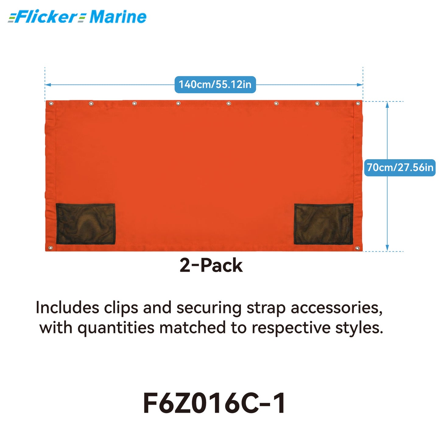 Bimini Side Shade Fabric Kit – 2 Side Fabric Panels for Boat Bimini Tops, Removable Side Shade Curtains