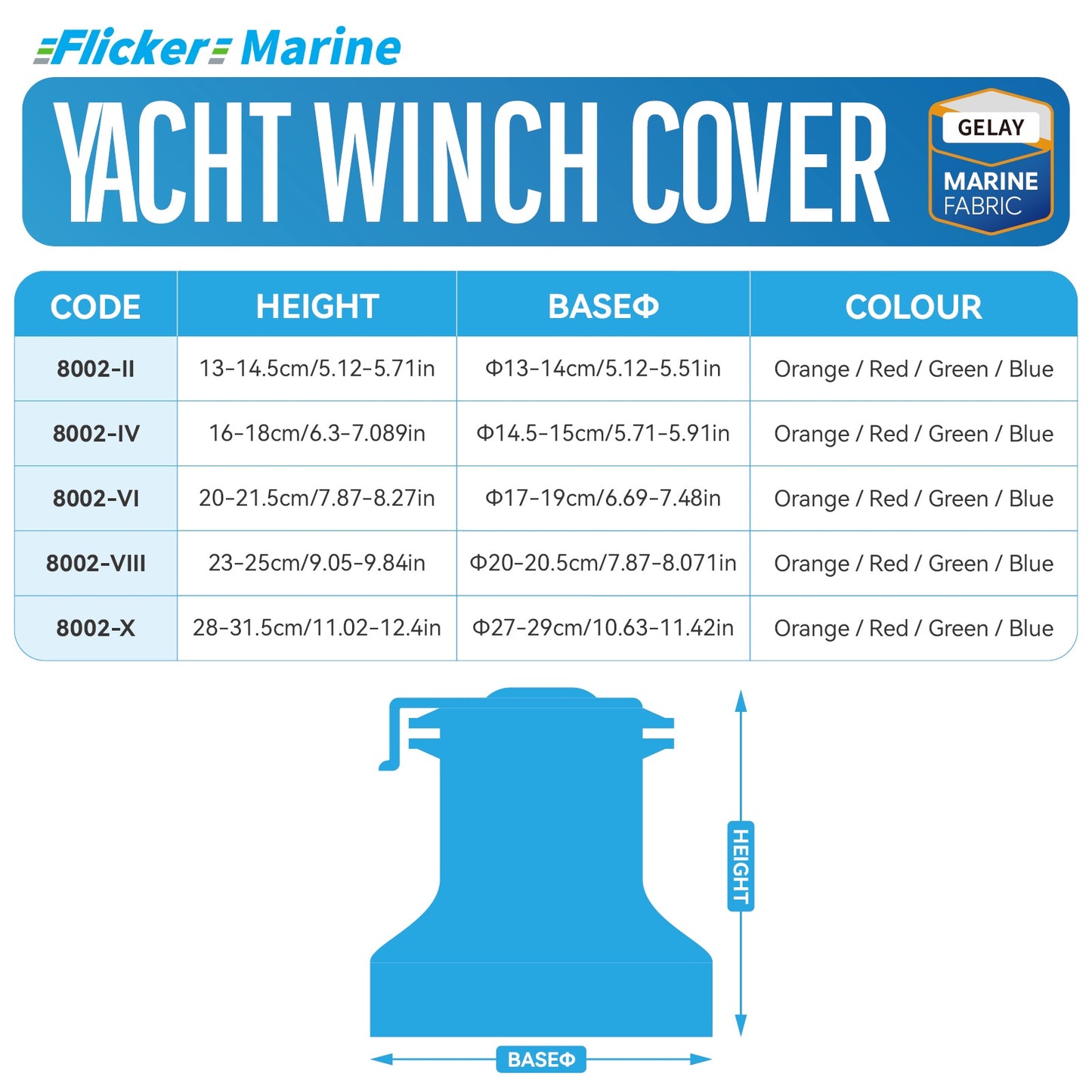 Colorful Yacht Winch Cover