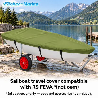 Flicker Marine Polyester Sailboat Travel Cover, Waterproof Anti-UV Outdoor Protective Cover Compatible With RS FEVA