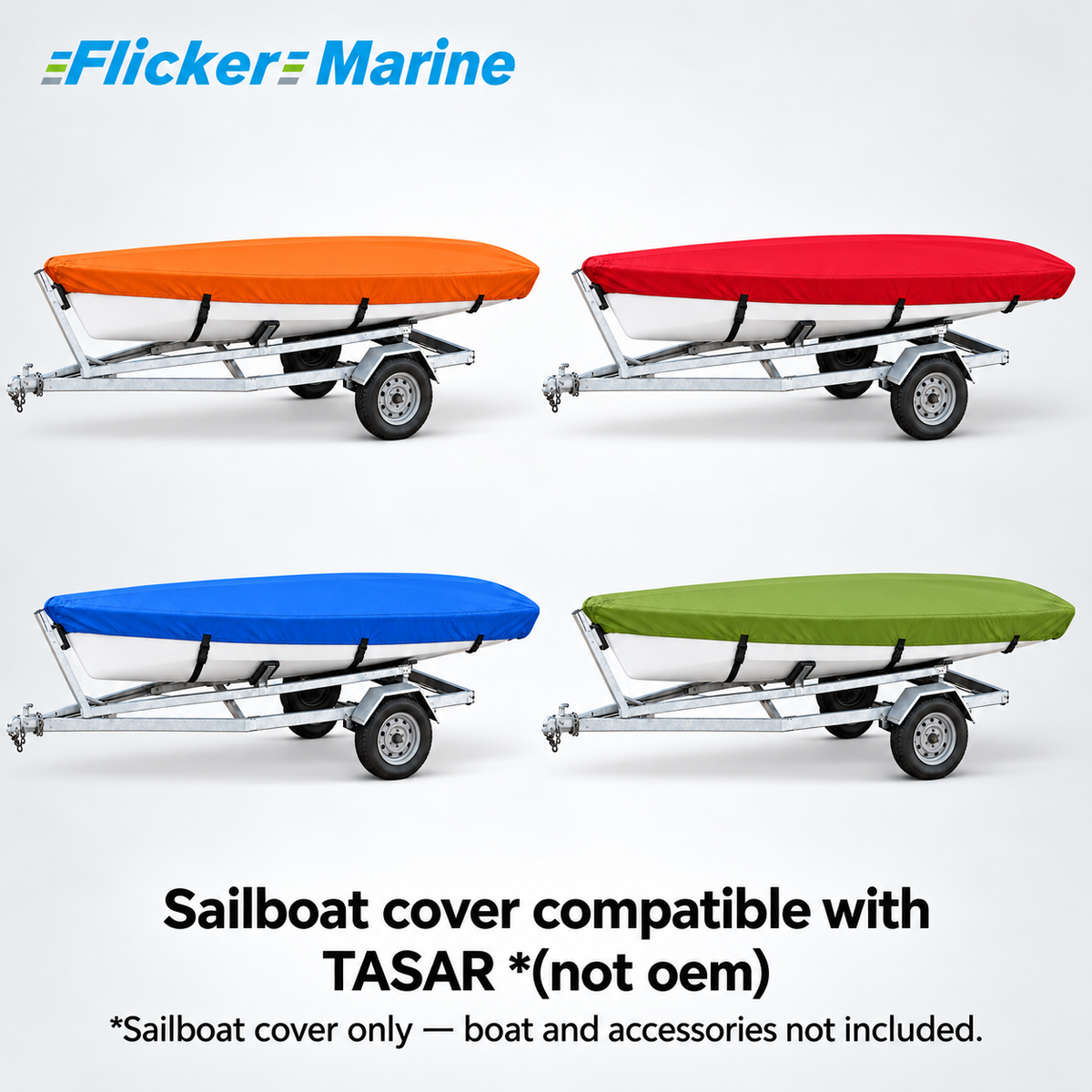 Flicker Marine Sailboat Cover, Polyester Waterproof UV Protection, Compatible With Tasar Sailboat, Multi Color Optional with Quick Release Buckles