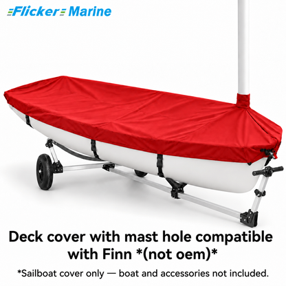 Flicker Marine Polyester Sailboat Travel Cover, Waterproof Anti-UV Outdoor Sail Protector Compatible With Finn