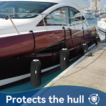 HTM Boat Fender Cover, Acrylic Marine Fender Sleeve, 3 Sizes, 1/2/4 Pack