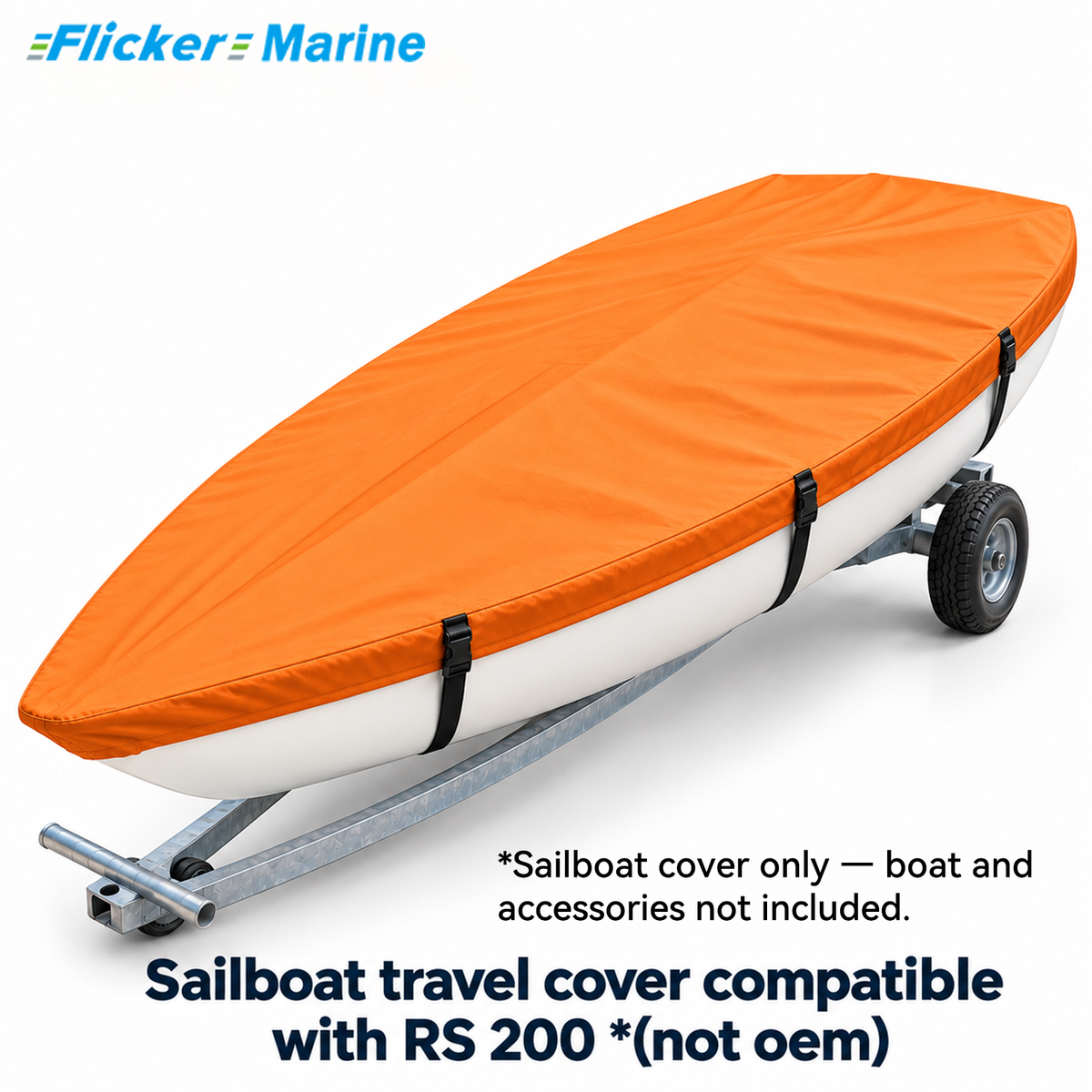 Flicker Marine Sailboat Deck Cover with Mast Hole, Polyester Waterproof Anti-UV, Compatible With RS 200 Sailboat, Multi Color Optional