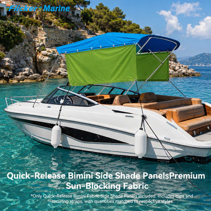 Quick-Release Bimini Side Shade Panels – Premium Sun-Blocking Fabric for Boat Bimini Tops