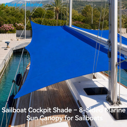 Sailboat Cockpit Shade – 8-Sided Marine Sun Canopy for Sailboats
