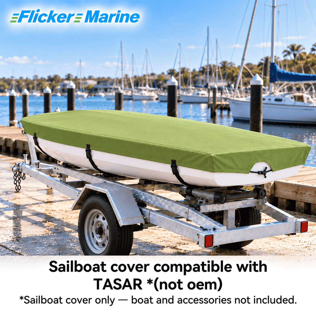 Flicker Marine Sailboat Cover, Polyester Waterproof UV Protection, Compatible With Tasar Sailboat, Multi Color Optional with Quick Release Buckles