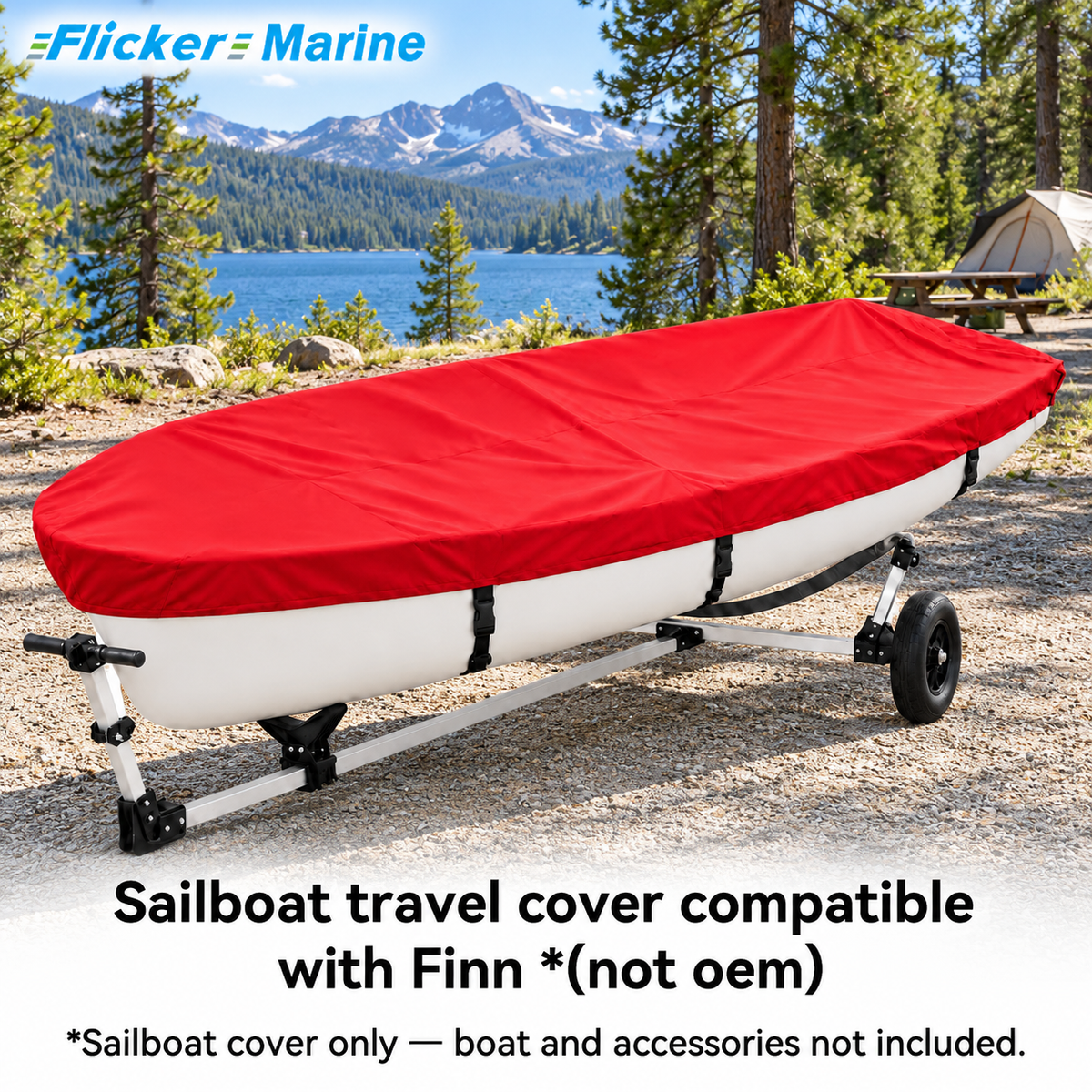 Flicker Marine Polyester Sailboat Travel Cover, Waterproof Anti-UV Outdoor Sail Protector Compatible With Finn