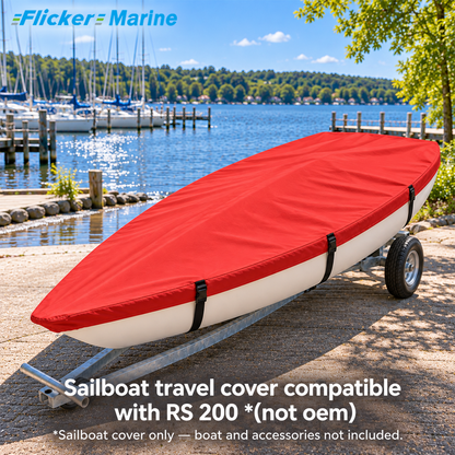 Flicker Marine Sailboat Deck Cover with Mast Hole, Polyester Waterproof Anti-UV, Compatible With RS 200 Sailboat, Multi Color Optional
