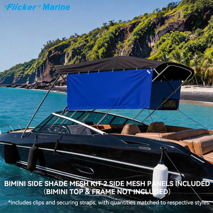 Bimini Side Shade Fabric Kit – 2 Side Fabric Panels for Boat Bimini Tops, Removable Side Shade Curtains