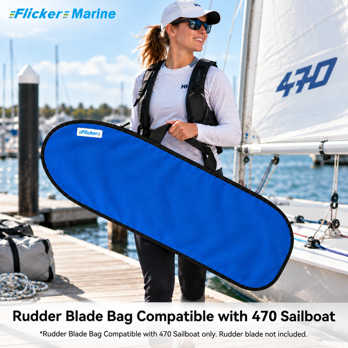 FLICKER MARINE Rudder Blade Bag Compatible with 470 Sailboat