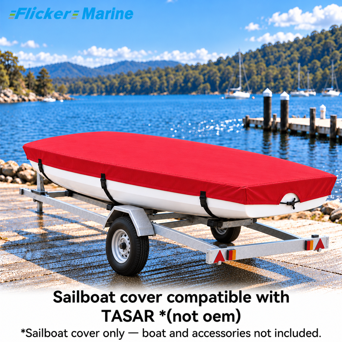 Flicker Marine Sailboat Cover, Polyester Waterproof UV Protection, Compatible With Tasar Sailboat, Multi Color Optional with Quick Release Buckles