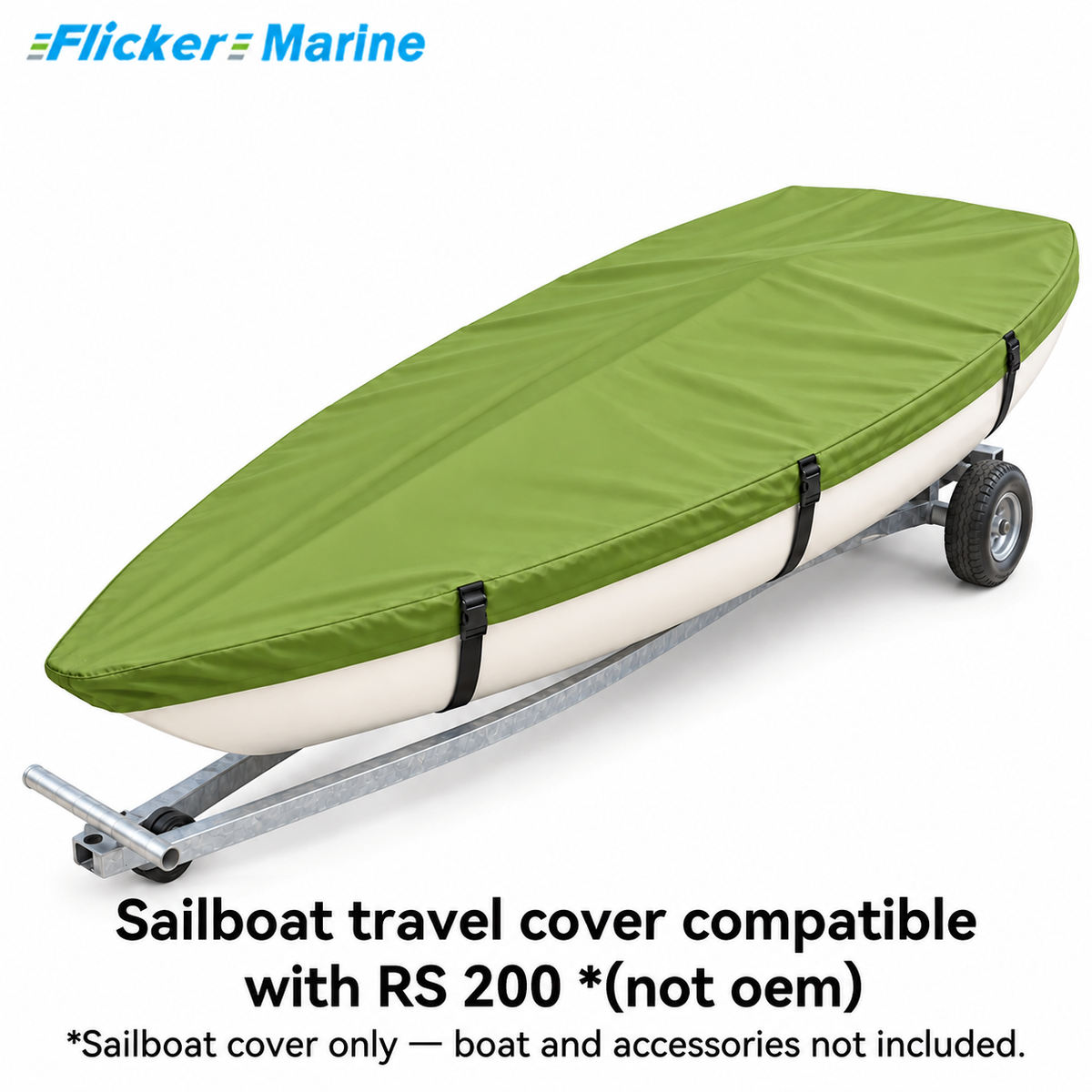Flicker Marine Sailboat Deck Cover with Mast Hole, Polyester Waterproof Anti-UV, Compatible With RS 200 Sailboat, Multi Color Optional