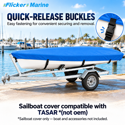 Flicker Marine Sailboat Cover, Polyester Waterproof UV Protection, Compatible With Tasar Sailboat, Multi Color Optional with Quick Release Buckles