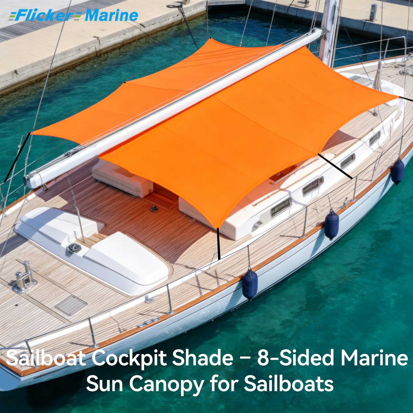 Sailboat Cockpit Shade – 8-Sided Marine Sun Canopy for Sailboats