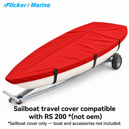 Flicker Marine Sailboat Deck Cover with Mast Hole, Polyester Waterproof Anti-UV, Compatible With RS 200 Sailboat, Multi Color Optional