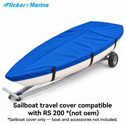 Flicker Marine Sailboat Deck Cover with Mast Hole, Polyester Waterproof Anti-UV, Compatible With RS 200 Sailboat, Multi Color Optional