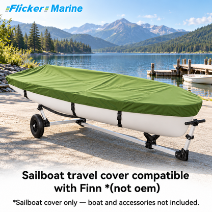 Flicker Marine Polyester Sailboat Travel Cover, Waterproof Anti-UV Outdoor Sail Protector Compatible With Finn