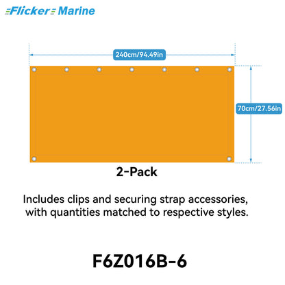 Quick-Release Bimini Side Shade Panels – Premium Sun-Blocking Fabric for Boat Bimini Tops