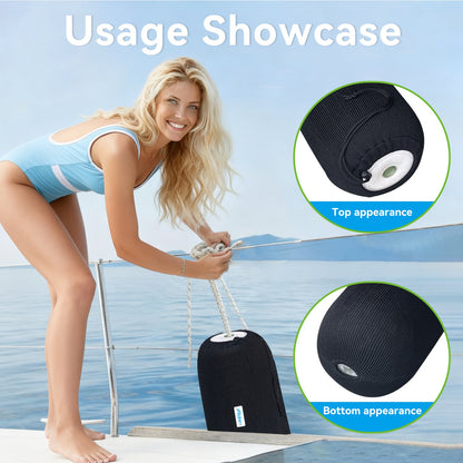 HTM Boat Fender Cover, Acrylic Marine Fender Sleeve, 3 Sizes, 1/2/4 Pack