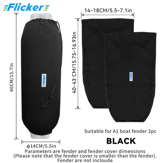 Acrylic Boat Fender Cover, Marine Fender Protector Sleeve, 3 Sizes, 2/4 Pack