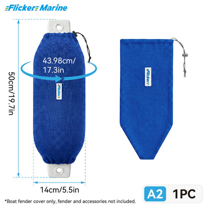 Acrylic Boat Fender Cover, Marine Fender Protector Sleeve, 3 Sizes, Royal Blue & Navy Blue, 2/4 Pack