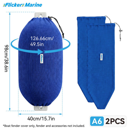 Acrylic Boat Fender Cover, Marine Fender Protector Sleeve, 3 Sizes, Royal Blue & Navy Blue, 2/4 Pack