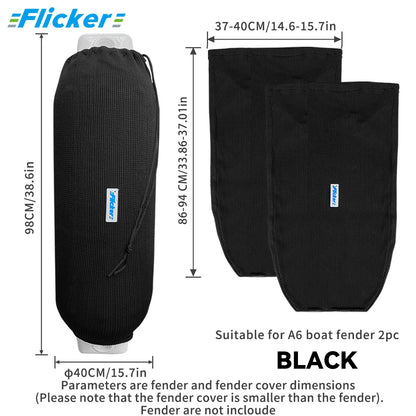 Acrylic Boat Fender Cover, Marine Fender Protector Sleeve, 3 Sizes, 2/4 Pack