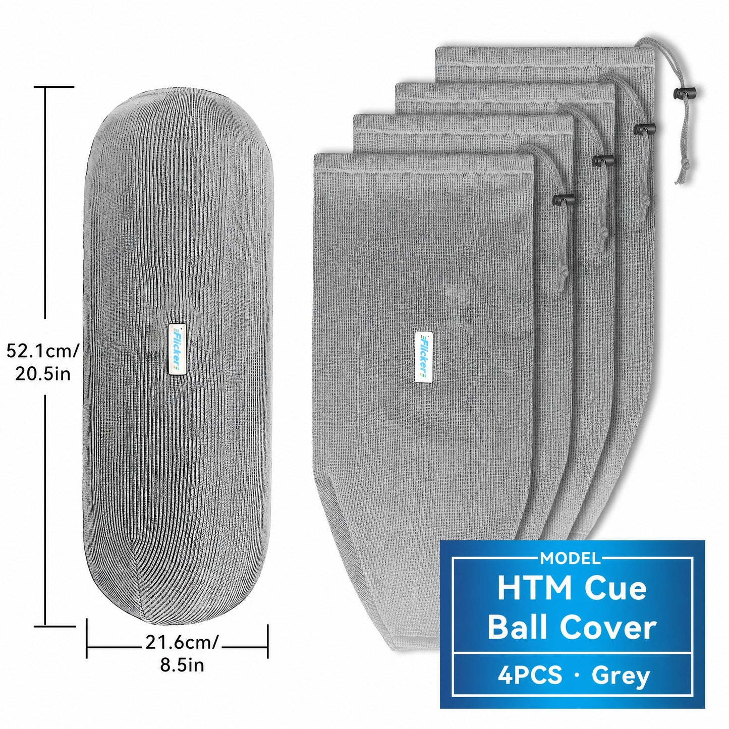 HTM Boat Fender Cover, Acrylic Marine Fender Sleeve, 3 Sizes, 1/2/4 Pack