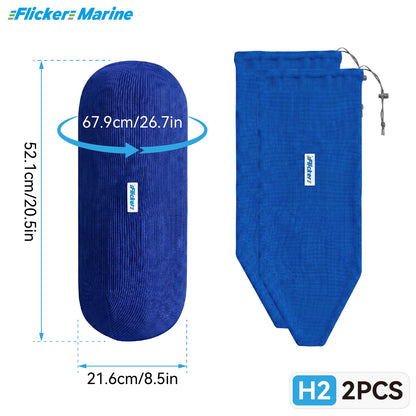 HTM Acrylic Boat Fender Cover, Marine Fender Protector Sleeve, 3 Sizes, 1/2/4 Pack