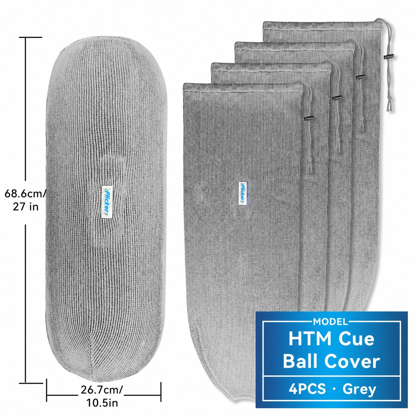 HTM Boat Fender Cover, Acrylic Marine Fender Sleeve, 3 Sizes, 1/2/4 Pack