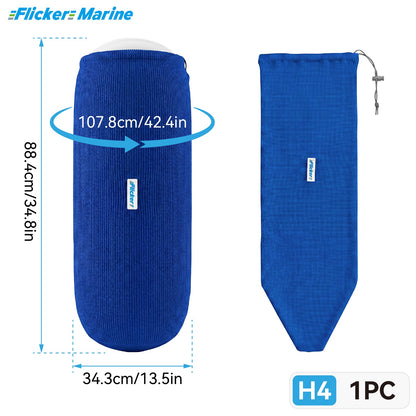 HTM Acrylic Boat Fender Cover, Marine Fender Protector Sleeve, 3 Sizes, 1/2/4 Pack