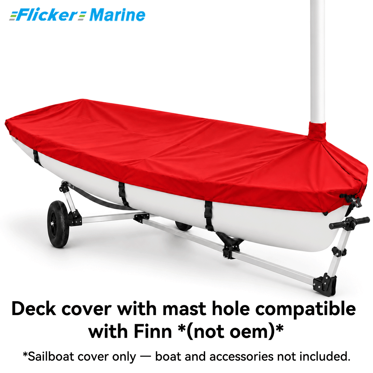 Flicker Marine Polyester Sailboat Travel Cover, Waterproof Anti-UV Outdoor Sail Protector Compatible With Finn