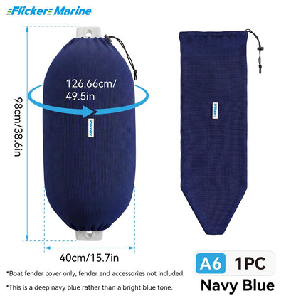 Acrylic Boat Fender Cover, Marine Fender Protector Sleeve, 3 Sizes, Royal Blue & Navy Blue, 2/4 Pack