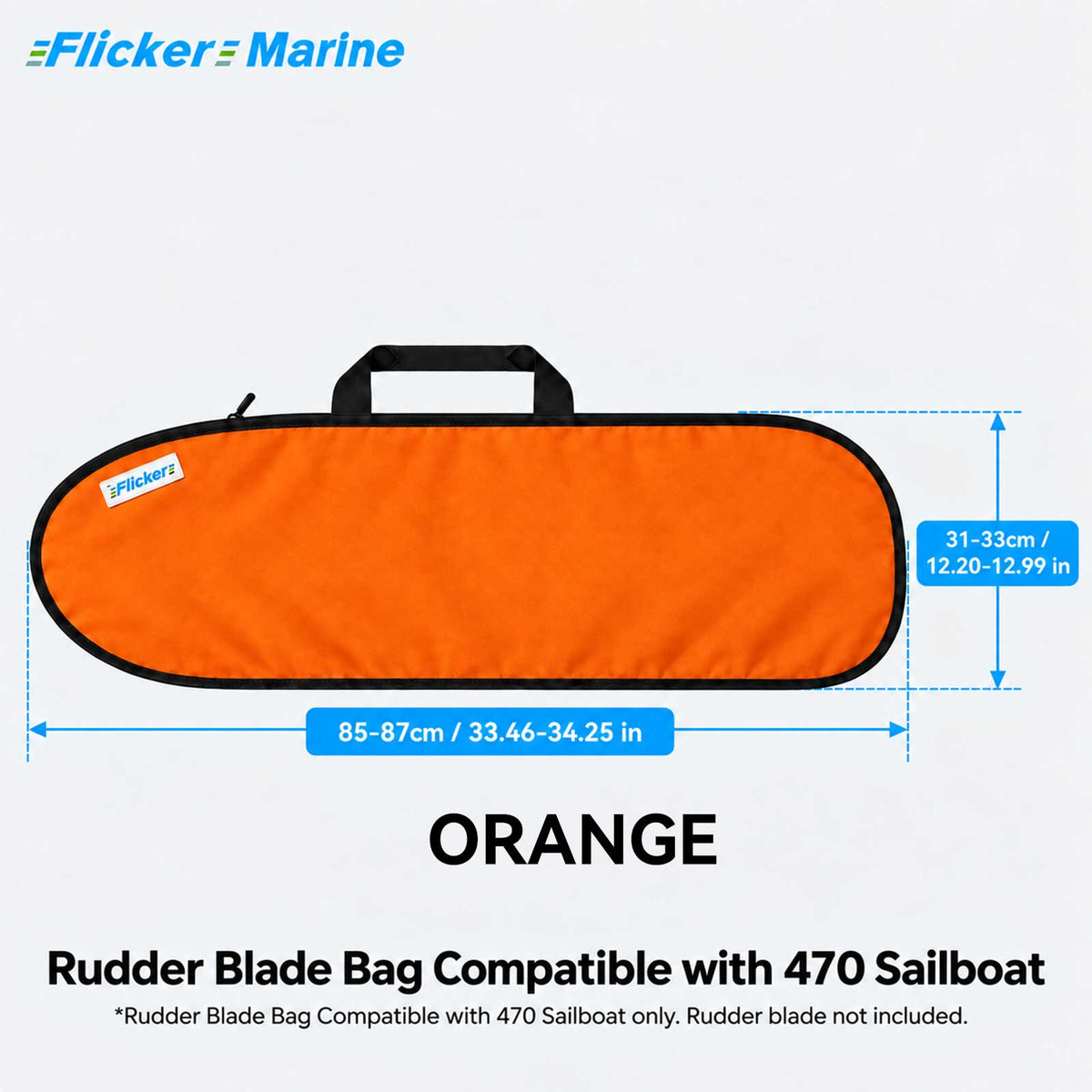 FLICKER MARINE Rudder Blade Bag Compatible with 470 Sailboat