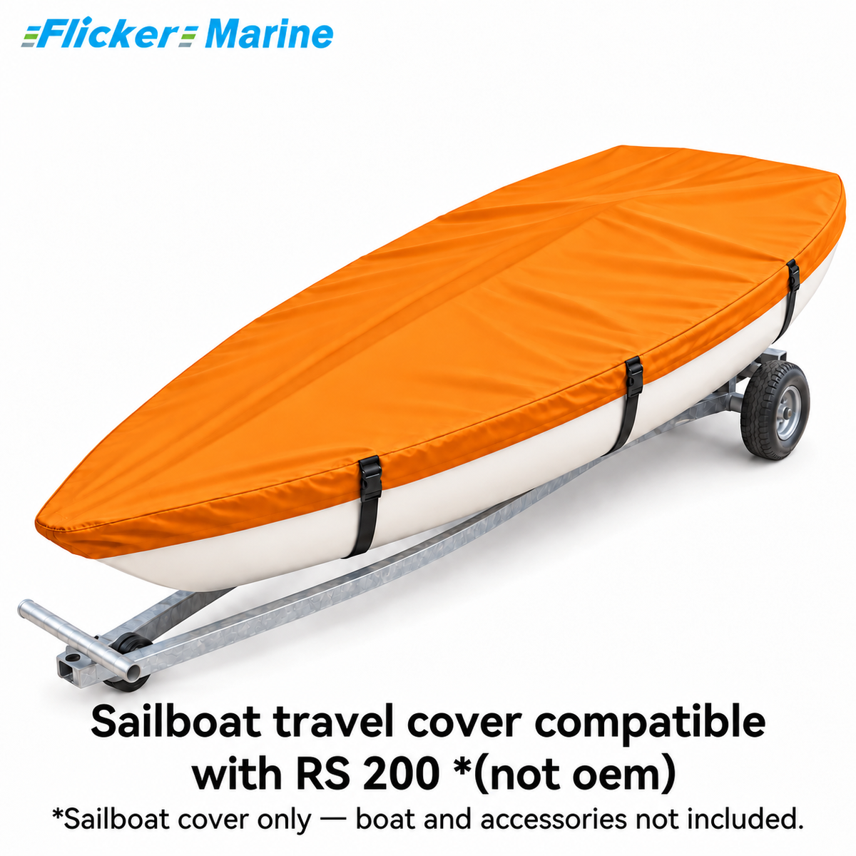 Flicker Marine Sailboat Deck Cover with Mast Hole, Polyester Waterproof Anti-UV, Compatible With RS 200 Sailboat, Multi Color Optional