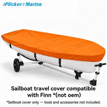 Flicker Marine Polyester Sailboat Travel Cover, Waterproof Anti-UV Outdoor Sail Protector Compatible With Finn