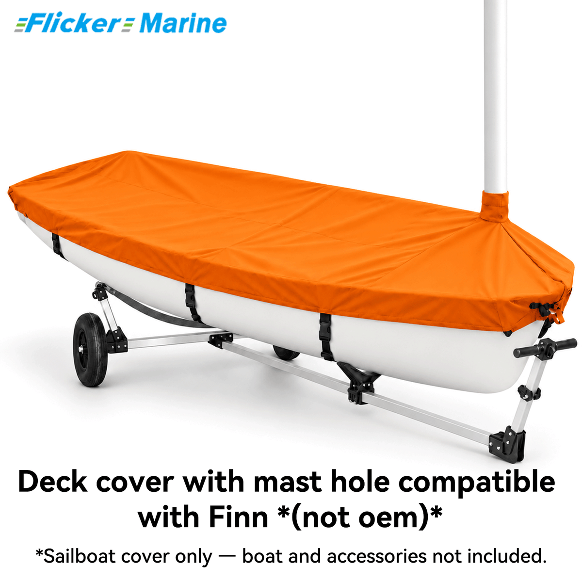 Flicker Marine Polyester Sailboat Travel Cover, Waterproof Anti-UV Outdoor Sail Protector Compatible With Finn