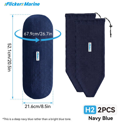 HTM Acrylic Boat Fender Cover, Marine Fender Protector Sleeve, 3 Sizes, 1/2/4 Pack