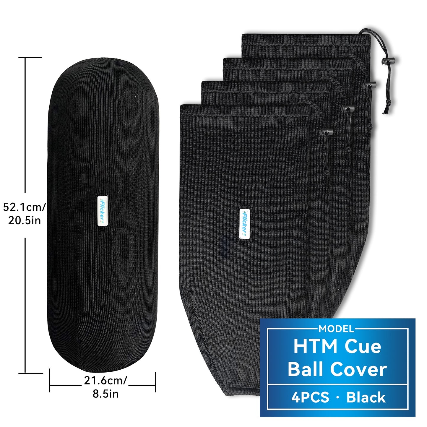 HTM Boat Fender Cover, Acrylic Marine Fender Sleeve, 3 Sizes, 1/2/4 Pack