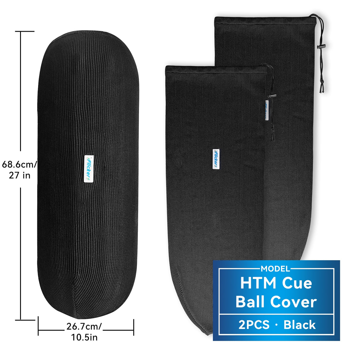 HTM Boat Fender Cover, Acrylic Marine Fender Sleeve, 3 Sizes, 1/2/4 Pack