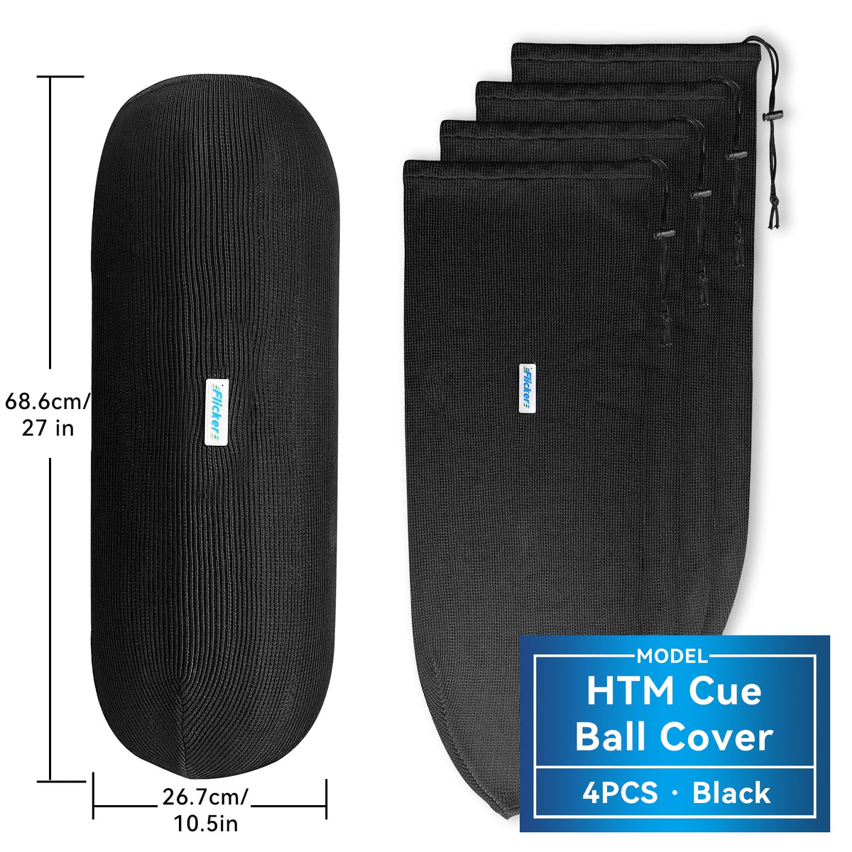 HTM Boat Fender Cover, Acrylic Marine Fender Sleeve, 3 Sizes, 1/2/4 Pack