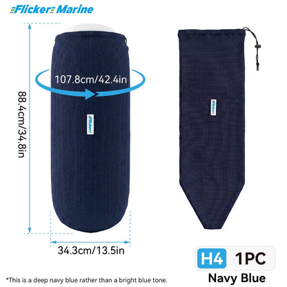 HTM Acrylic Boat Fender Cover, Marine Fender Protector Sleeve, 3 Sizes, 1/2/4 Pack